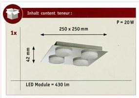 Paulmann 70875 - 4xLED/5W IP23 Fürdőszobai mennyezeti lámpa DORADUS 230V