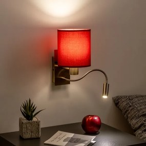 Brilagi-LED Fali lámpa NUBILA 1xE27/25W/230V+LED/3W réz/Pompeiai piros