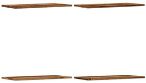 4 db antik fa színű szerelt fa fali polc 60 x 30 x 1,5 cm