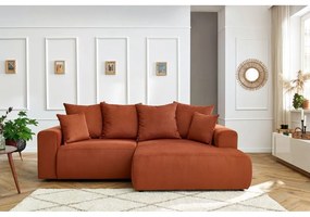 Narancssárga bársony sarokkanapé Enjoy – Bobochic Paris