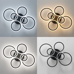 Brilagi - LED Dimmelhető felületre szerelhető csillár ORBITS LED/85W/230V 3000-6500K fekete + távirányító