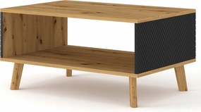 Luxi dohányzóasztal pad 90x60 cm artisan tölgy/fekete matt