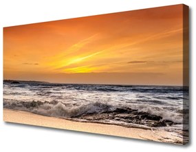 Vászonkép falra Sun Sea Waves Landscape 100x50 cm