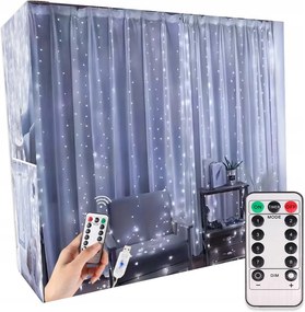LED-es fényfüggöny Fehér Hideg Usb távirányító 8 üzemmód Karácsonyi jégcsap lámpák