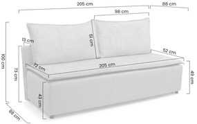 Kanapé rozkladana Firioza tárolokkal - bézs plusz Tilia 03