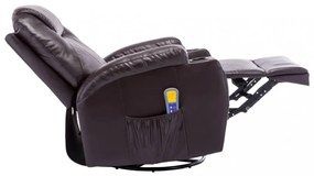 barna hintázó műbőr masszázsfotel