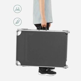 Napozóágy 55x193x31 cm, állítható napozóágy napellenzővel, füstszürke