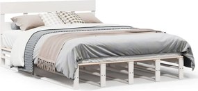 vidaXL fehér tömör fenyőfa ágy matrac nélkül 140 x 200 cm