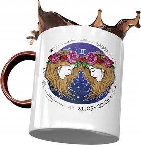 Bordó bögre Ikrek Zodiákus jelek Horoszkóp nyomtatott fényképpel