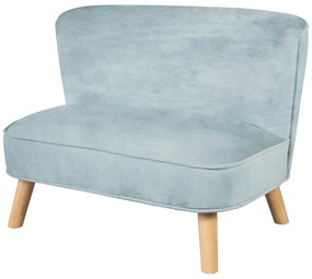 Világoskék bársony gyerek kanapé 70 cm Lil Sofa – Roba