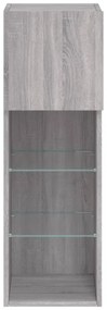 szürke sonoma színű TV-szekrény LED-lámpákkal 30,5x30x90 cm