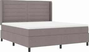 vidaXL LED Box Spring Ágy matracmal Tópszínű 180 x 200 cm szövet