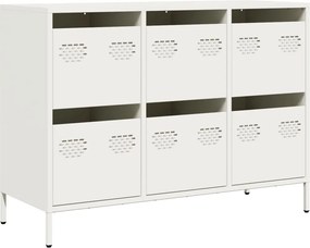vidaXL fehér hidegen hengerelt acél tálalószekrény 101,5x39x73,5 cm
