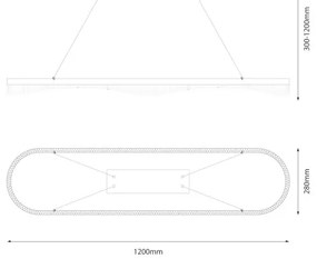 LED csillár kábelen LED/45W/230V aranyszínű
