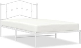 vidaXL fehér fém ágykeret fejtámlával 100x200 cm