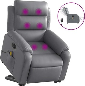 vidaXL elektromos szürke műbőr felállást segítő dönthető masszázsfotel