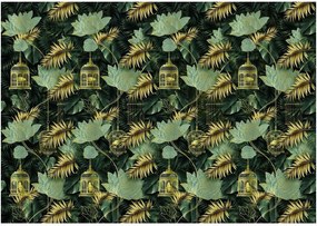 Fotótapéta levelek madárkalitka monstera 368