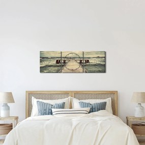 Egy fából készült móló képe a tengeren (órával) (90x30 cm)