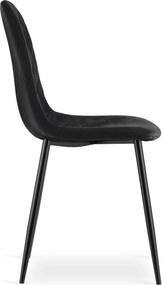 AKCIÓ Fekete bársonyszék ASTI fekete lábakkal II. osztályú