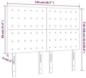 sötétzöld bársony LED-es fejtámla 144x5x118/128 cm