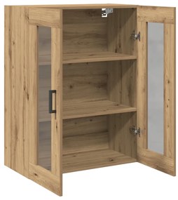 Fali Szekrény üveges ajtókkal Kézműves tölgy 69.5x34x90 cm
