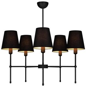 Rudas csillár MADELA 5xE14/40W/230V fekete