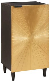 Széf polcokkal Fekete és Arany 40 x 33 x 75 cm tömör mangófa