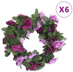 6 db tavaszi világoslila karácsonyi virágfüzér 250 cm