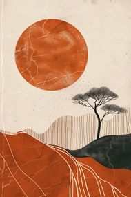 Poszter 30x45cm Afrikai naplemente