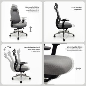 Ergonomikus irodai szék sötétszürke AXIS