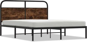 vidaXL ágykeret matrac nélkül 150x200 cm füstölt tölgy fűrészelt fa