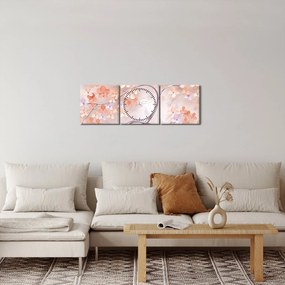 Koral virágok fája - absztrakt (órával) (90x30 cm)