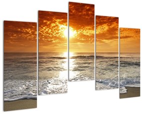 Kép - homokos part, napnyugtakor (125x90cm)