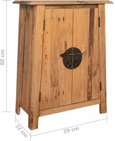 tömör újrahasznosított fenyőfa kisszekrény 59 x 32 x 80 cm