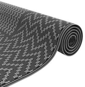 Kültéri Szőnyeg ARAKIL&quot; Fekete és Szürke 250x600 cm PP&quot;
