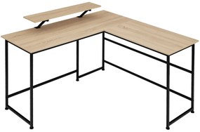 tectake 404230 melrose íróasztal 140x130x76,5cm - könnyű fa, tölgy sonoma