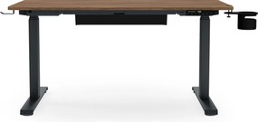 Elektromos íróasztal magasságállítással ergonomikus antracit/dió,1200x600 mm: ARIA