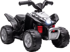 AIYAPLAY Elektromos Miniquad Gyerekeknek LED-del és Kürttel – elektromos ATV 18 hónapos kortól, fekete, 65.5 x 38.5 x 43.5 cm | Aosom