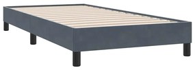 sötétszürke bársony rugós ágy matrac nélkül 80x210 cm