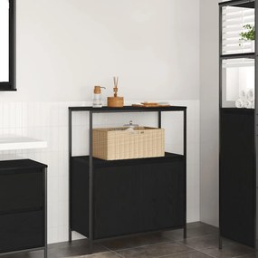 fekete tölgy fürdőszobaszekrény polcokkal 76,5x35x95 cm