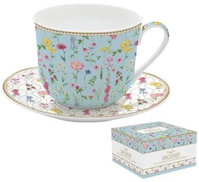 R2S.1454MFLO Porcelán reggelizőcsésze+alj, 400ml, dobozban, Meadow Flowers, Atmosphere