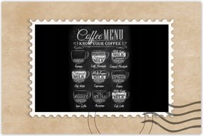 Poszterek 90x60 Cafee menü fekete alapon