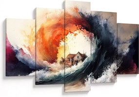 Kép - Az árvíz örvényében, akvarell (150x105 cm)