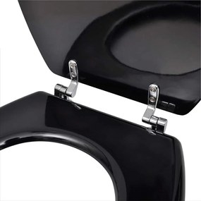 Egyszerű tervezésű fekete MDF WC-ülőke