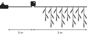 Karácsonyi díszek CHAIN IP44 3m 180xLED