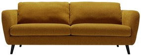 Polly 3 személyes kanapé, mustársárga kordbársony