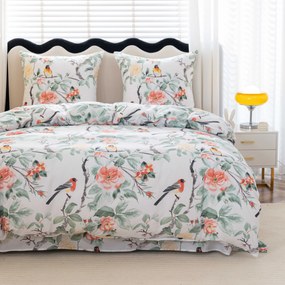 Mikroszálas ágyneműhuzat ORANGE FLOWERS fehér Ágyneműhuzat mérete: 2 db 70 x 80 cm | 160 x 200 cm