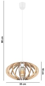 Csillár zsinóron EARTH 1xE27/60W/230V fehér/bézs