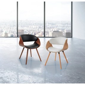 Fekete-sötétbarna kárpitozott karfás étkezőfotel Visby Evo – Tomasucci