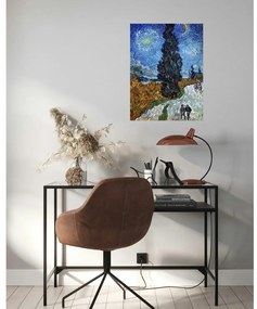 Kép másolat 45x60 cm Country road in Provence by night - Fedkolor